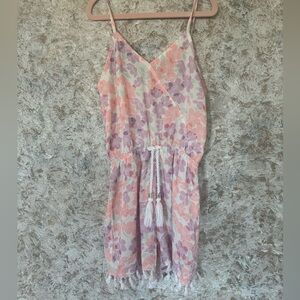 Miken Swim Floral Romper Pink and Lavender